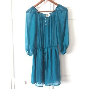 Mimi Chica | Sheer Blue Long Sleeve Dress